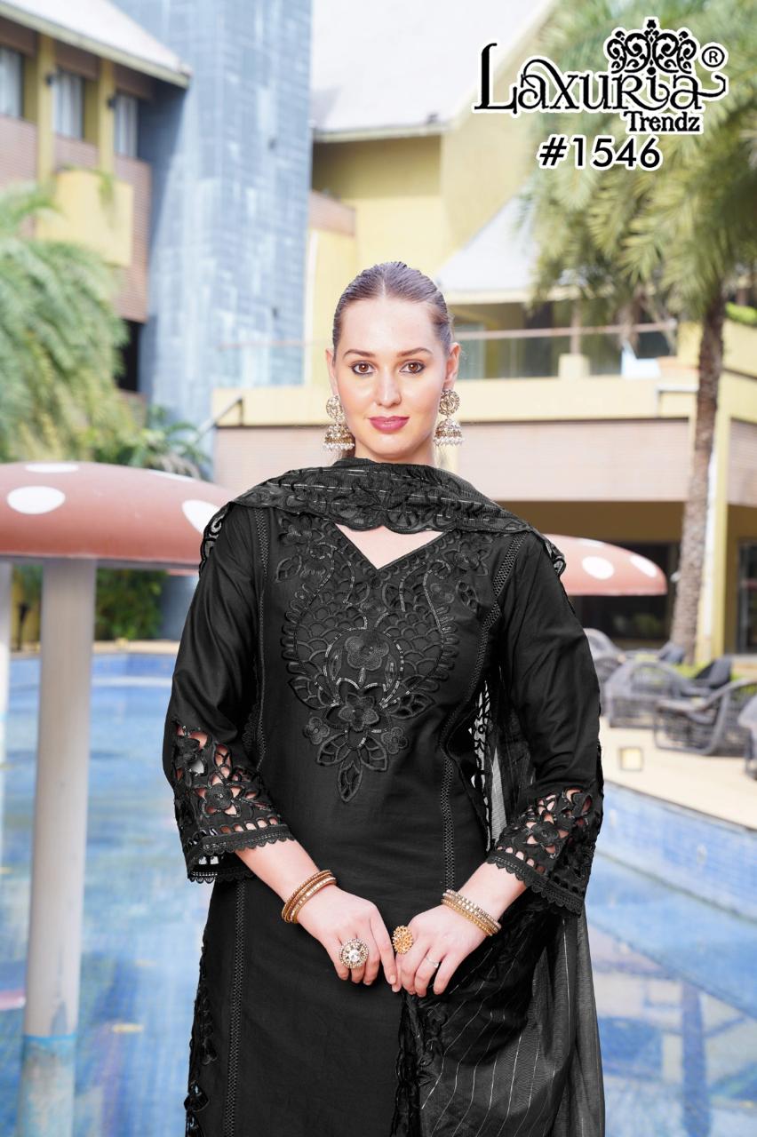 1546 Black Laxuria Trendz Cambric Pakistani Readymade Suits