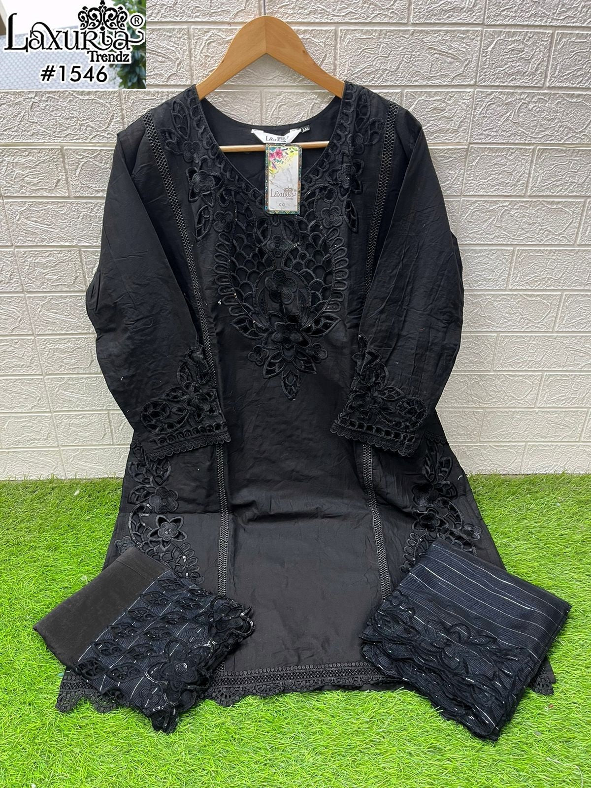 1546 Black Laxuria Trendz Cambric Pakistani Readymade Suits