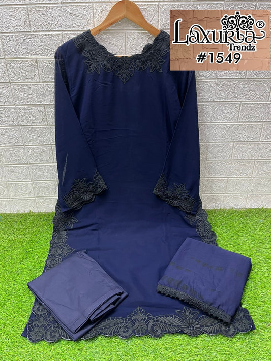 1549 Navy Blue Laxuria Trendz Georgette Pakistani Readymade Suits