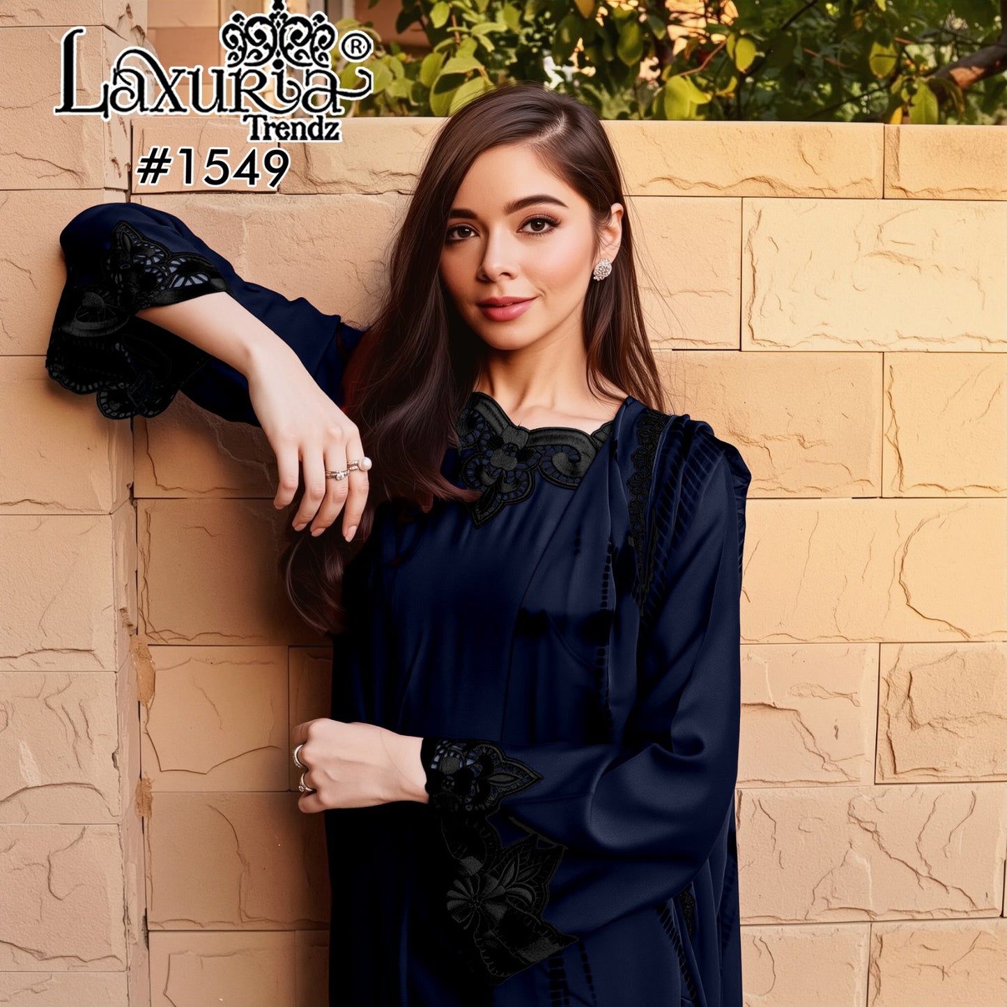 1549 Navy Blue Laxuria Trendz Georgette Pakistani Readymade Suits