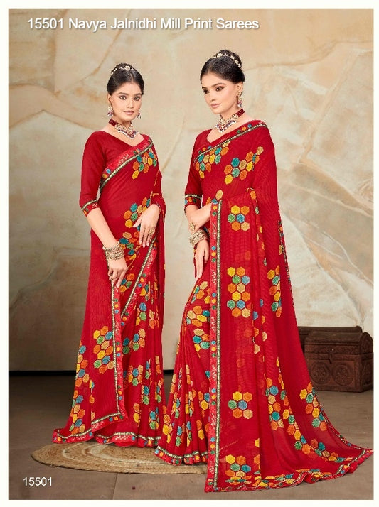 15501 Navya Jalnidhi Mill Print Sarees