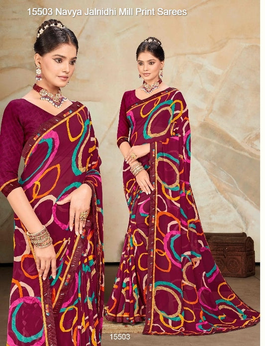 15503 Navya Jalnidhi Mill Print Sarees