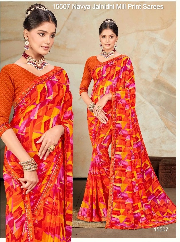 15507 Navya Jalnidhi Mill Print Sarees