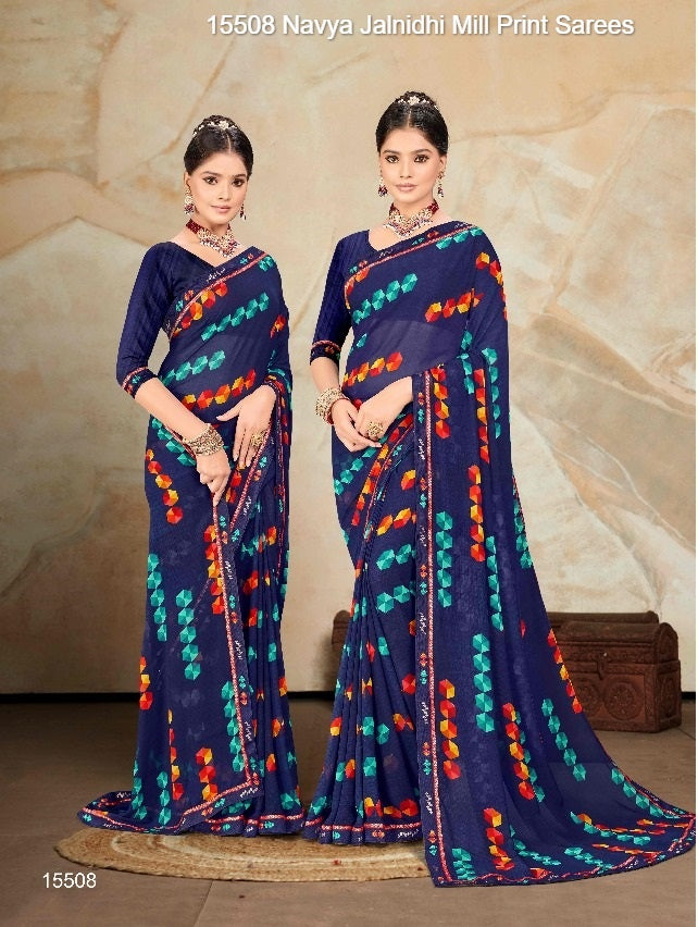 15508 Navya Jalnidhi Mill Print Sarees