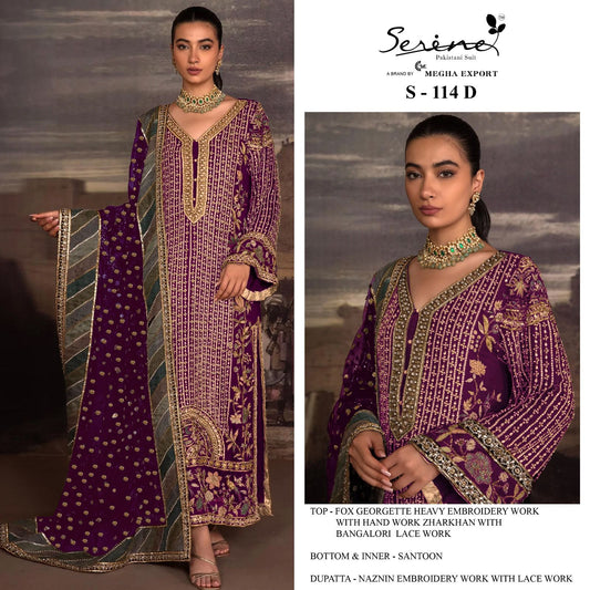 S-114-D Serine Pakistani Salwar Suits