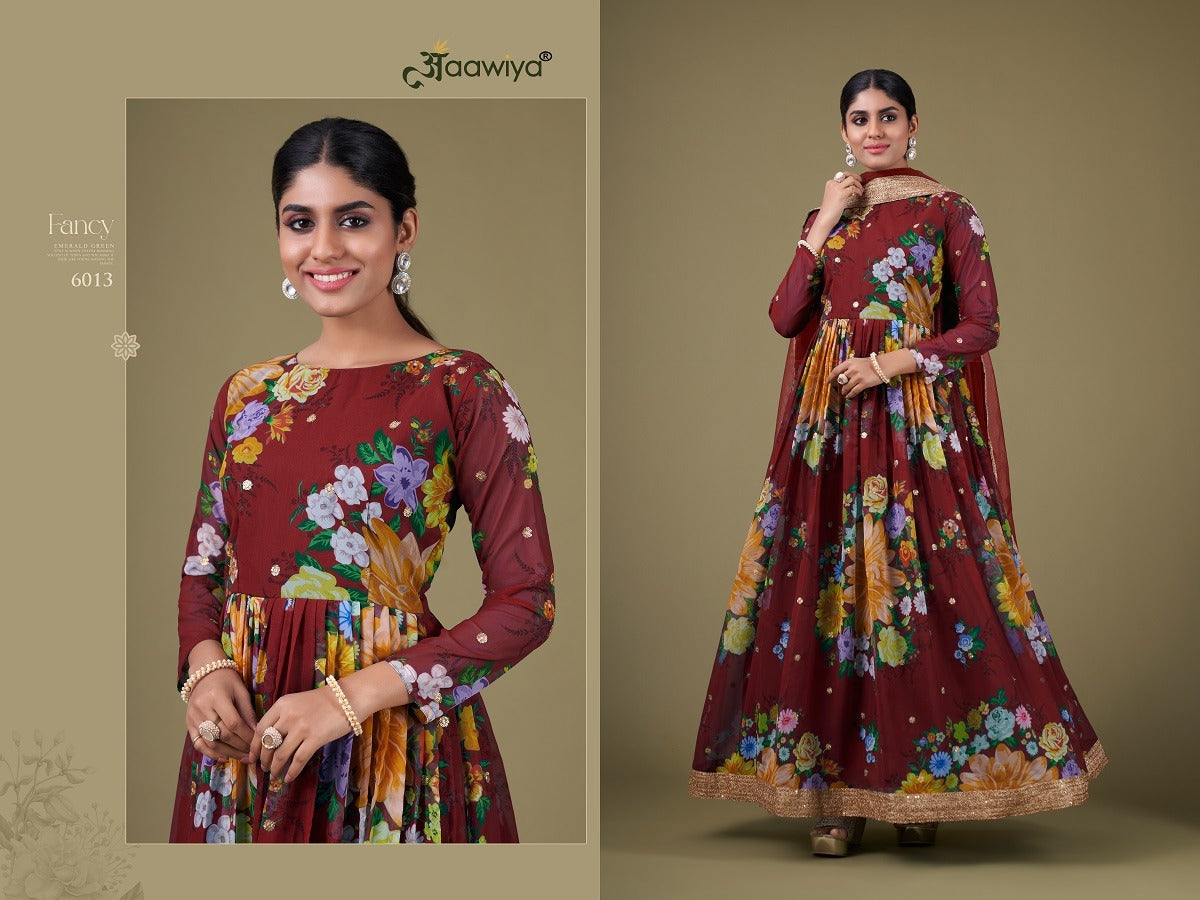 6013 Floral Vol 1 Aawiya Readymade Suits