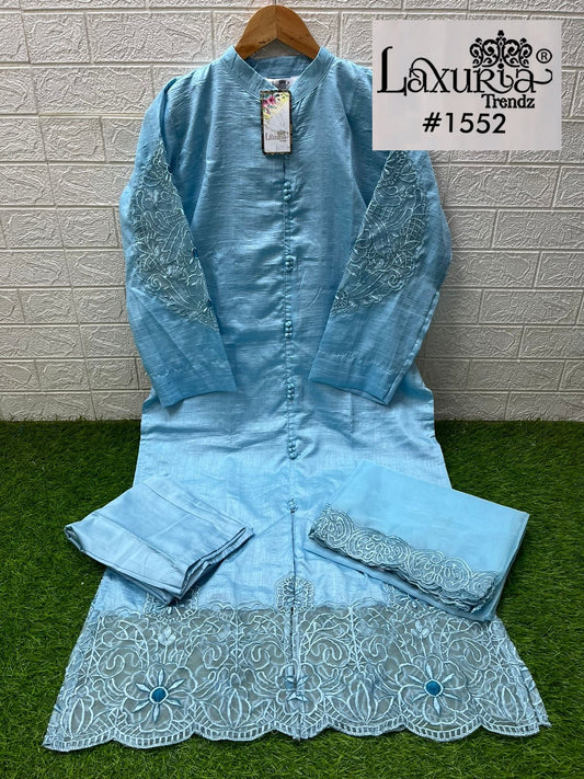 1552 Blue Laxuria Trendz Embroidery Pakistani Readymade Suits