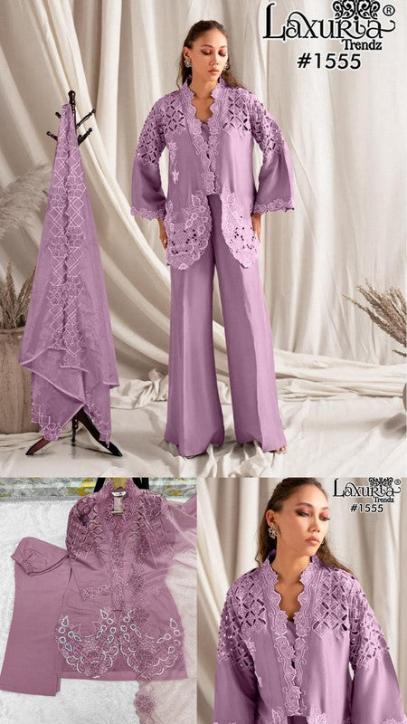 1555 Lavendar Laxuria Trendz Roman Simmer Pakistani Readymade Suits