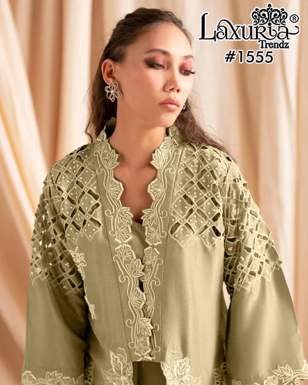 1555 Laxuria Trendz Roman Shimmer Pakistani Readymade Suits