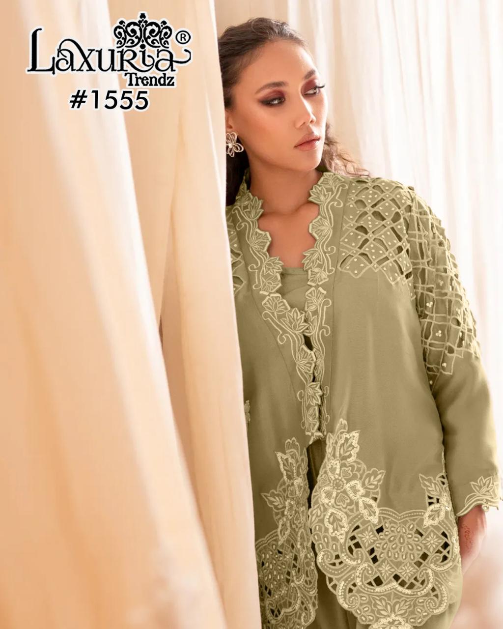 1555 Laxuria Trendz Roman Shimmer Pakistani Readymade Suits