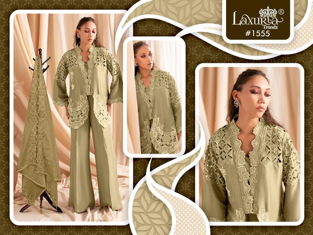 1555 Laxuria Trendz Roman Shimmer Pakistani Readymade Suits
