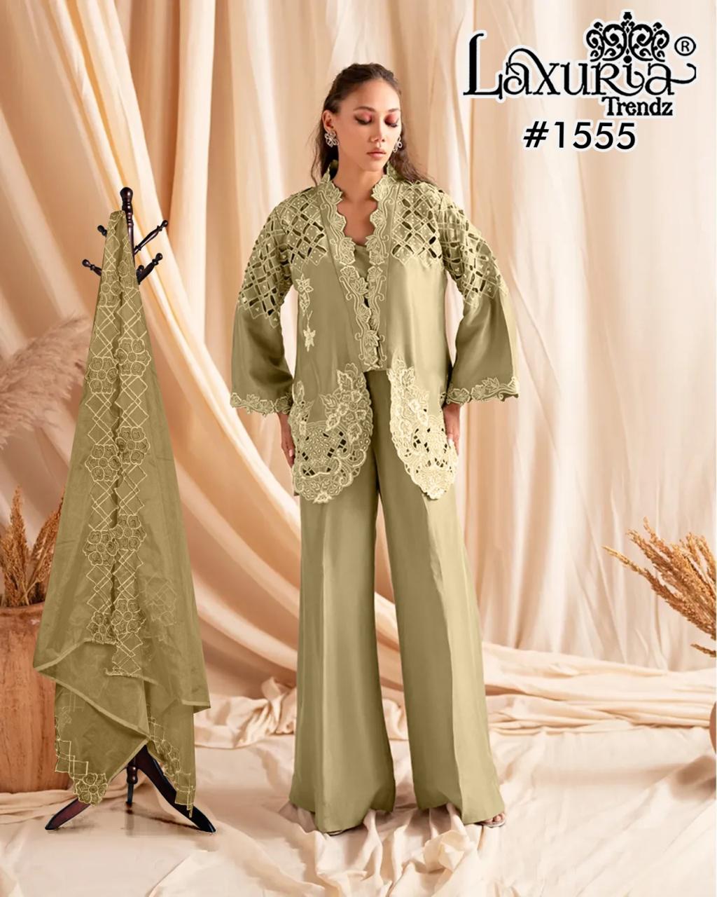 1555 Laxuria Trendz Roman Shimmer Pakistani Readymade Suits
