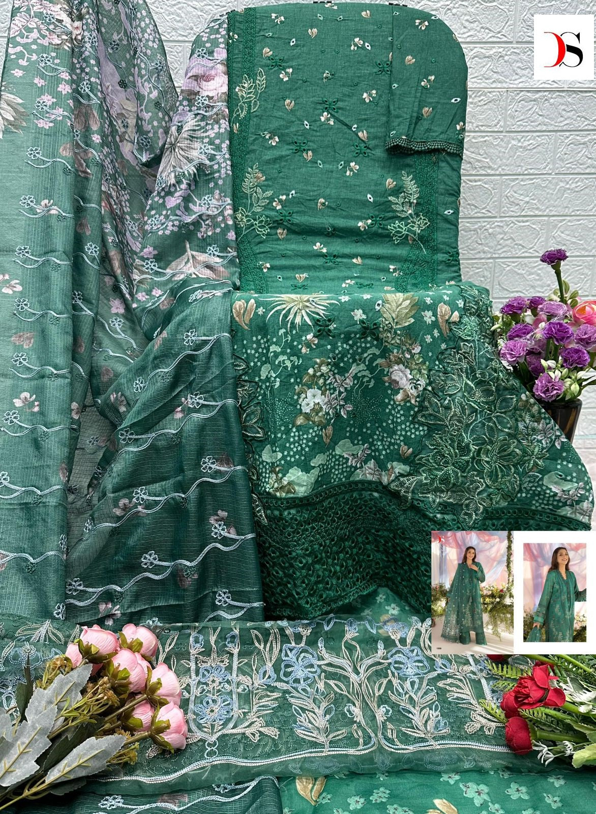 1556-Sobia Nazir Luxury Lawn 4 Deepsy Pure Cotton Pakistani Salwar Suits