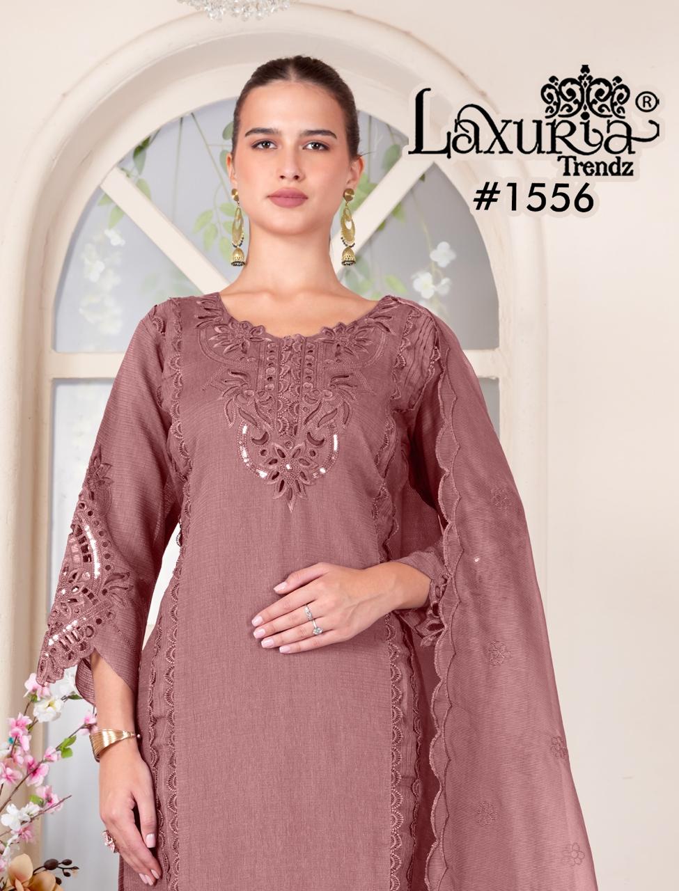 1556 Dusty Pink Laxuria Trendz Ruby Slub Pakistani Readymade Suits