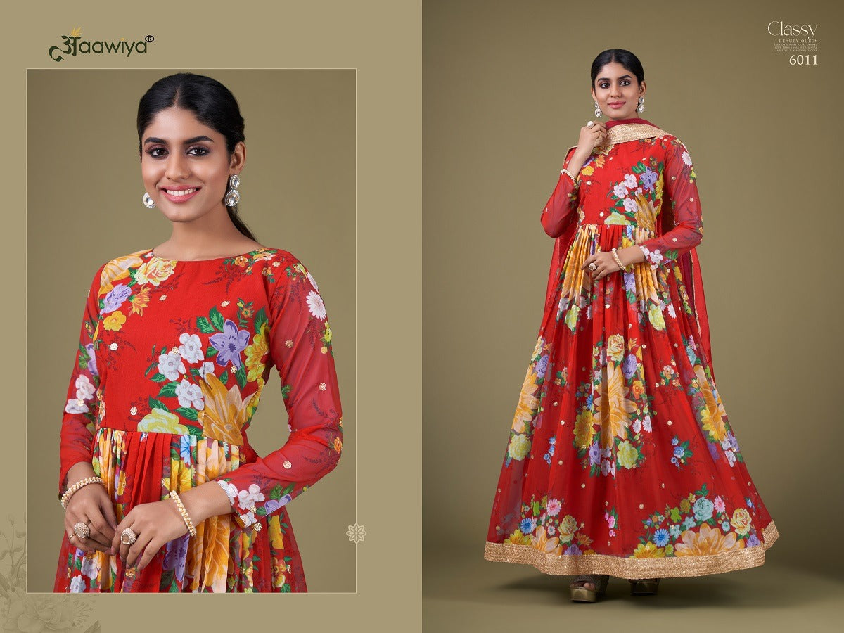 6011 Floral Vol 1 Aawiya Readymade Suits