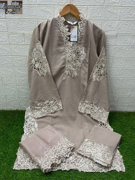 1566 Brown Laxuria Trendz Soft Bsy Pakistani Readymade Suits