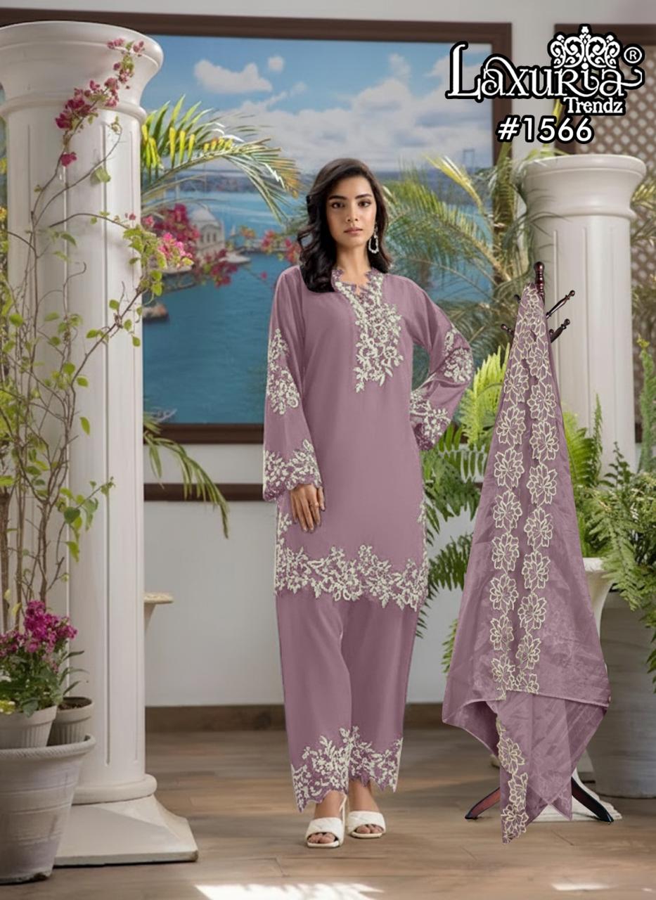 1566 Dusty Mauve Laxuria Trendz Soft Bsy Pakistani Readymade Suits