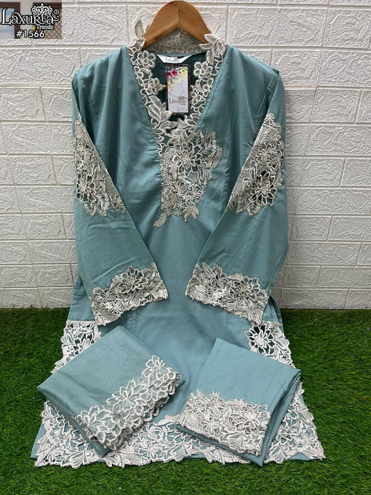 1566 Sky Laxuria Trendz Soft Bsy Pakistani Readymade Suits