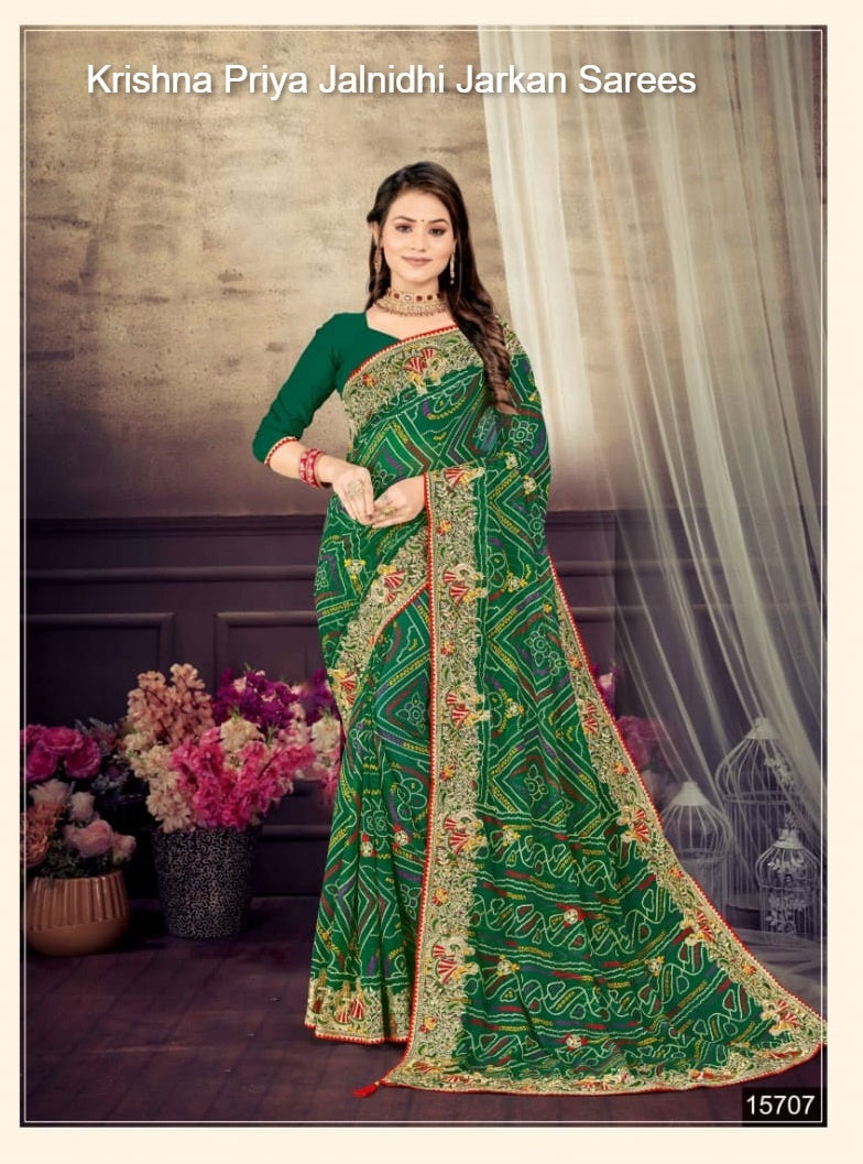 15707 Krishna Priya Jalnidhi Jarkan Sarees
