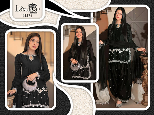 1571 Laxuria Trendz Satin Pakistani Readymade Suits