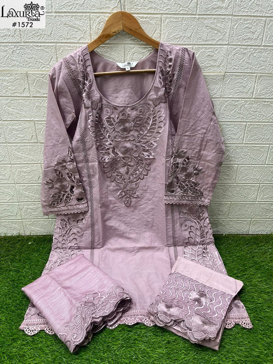 1572 Pink Laxuria Trendz Cambric Pakistani Readymade Suits
