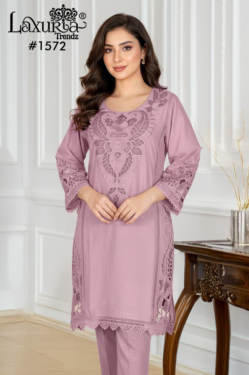 1572 Pink Laxuria Trendz Cambric Pakistani Readymade Suits