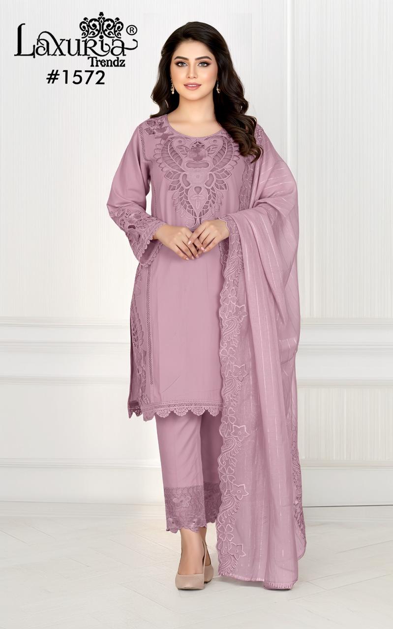 1572 Pink Laxuria Trendz Cambric Pakistani Readymade Suits
