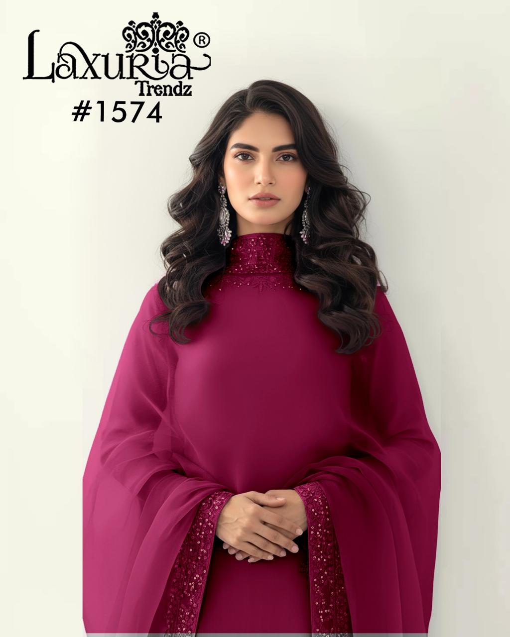 1574 Maroon Laxuria Trendz Ho Pakistani Readymade Suits