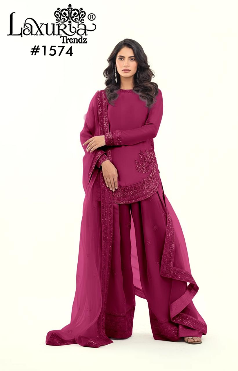 1574 Maroon Laxuria Trendz Ho Pakistani Readymade Suits