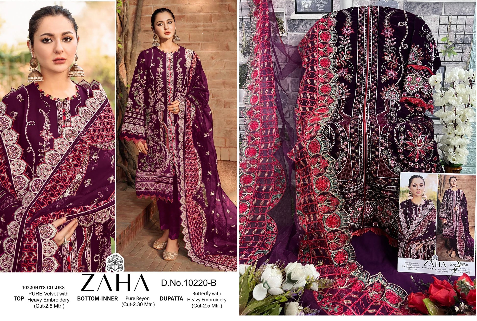 10220-B Zaha Pakistani Salwar Suits