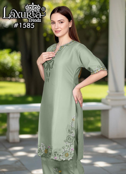1585 Pista Laxuria Trendz Roman Pakistani Readymade Suits