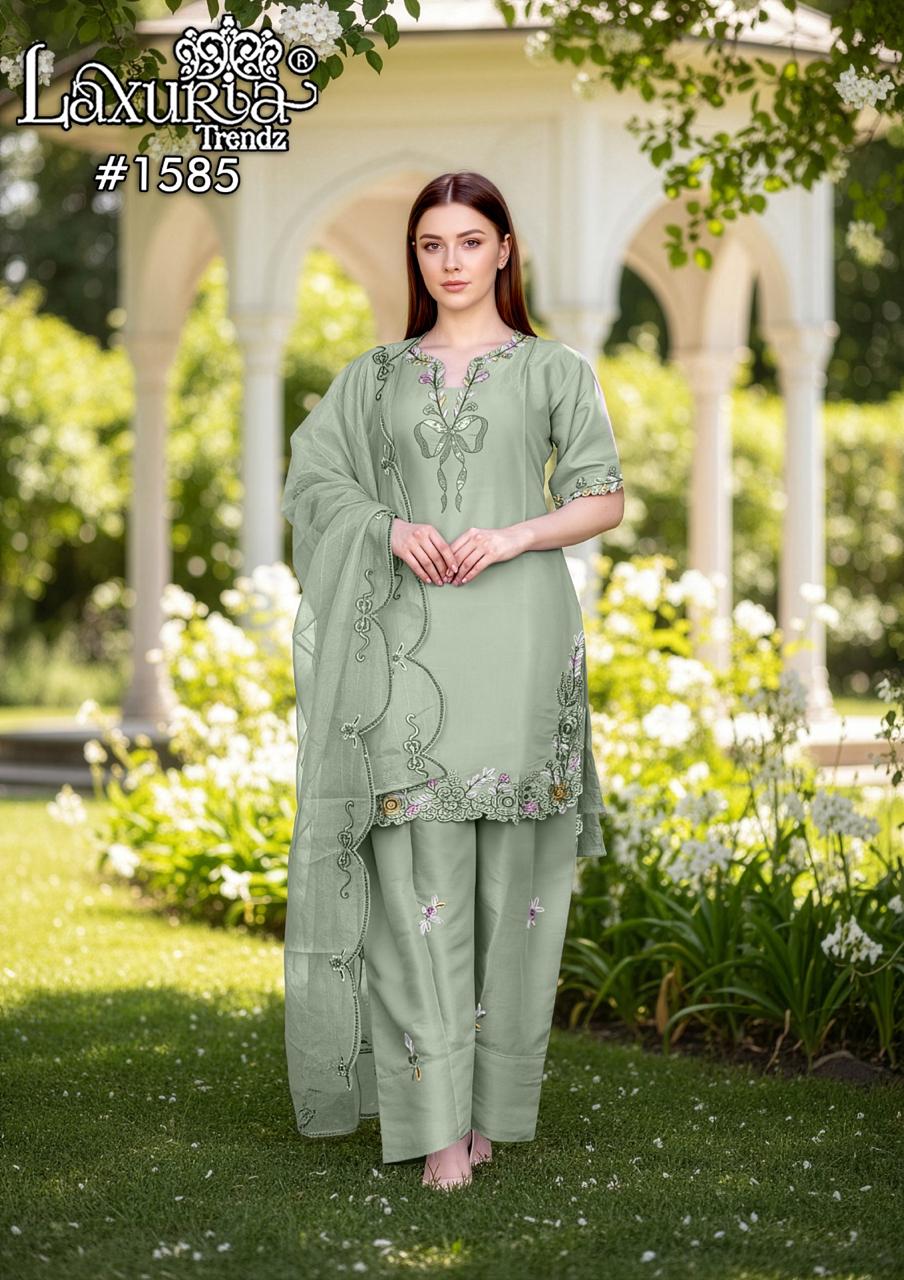 1585 Pista Laxuria Trendz Roman Pakistani Readymade Suits