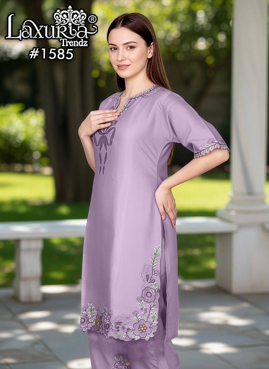 1585 Purple Laxuria Trendz Roman Pakistani Readymade Suits