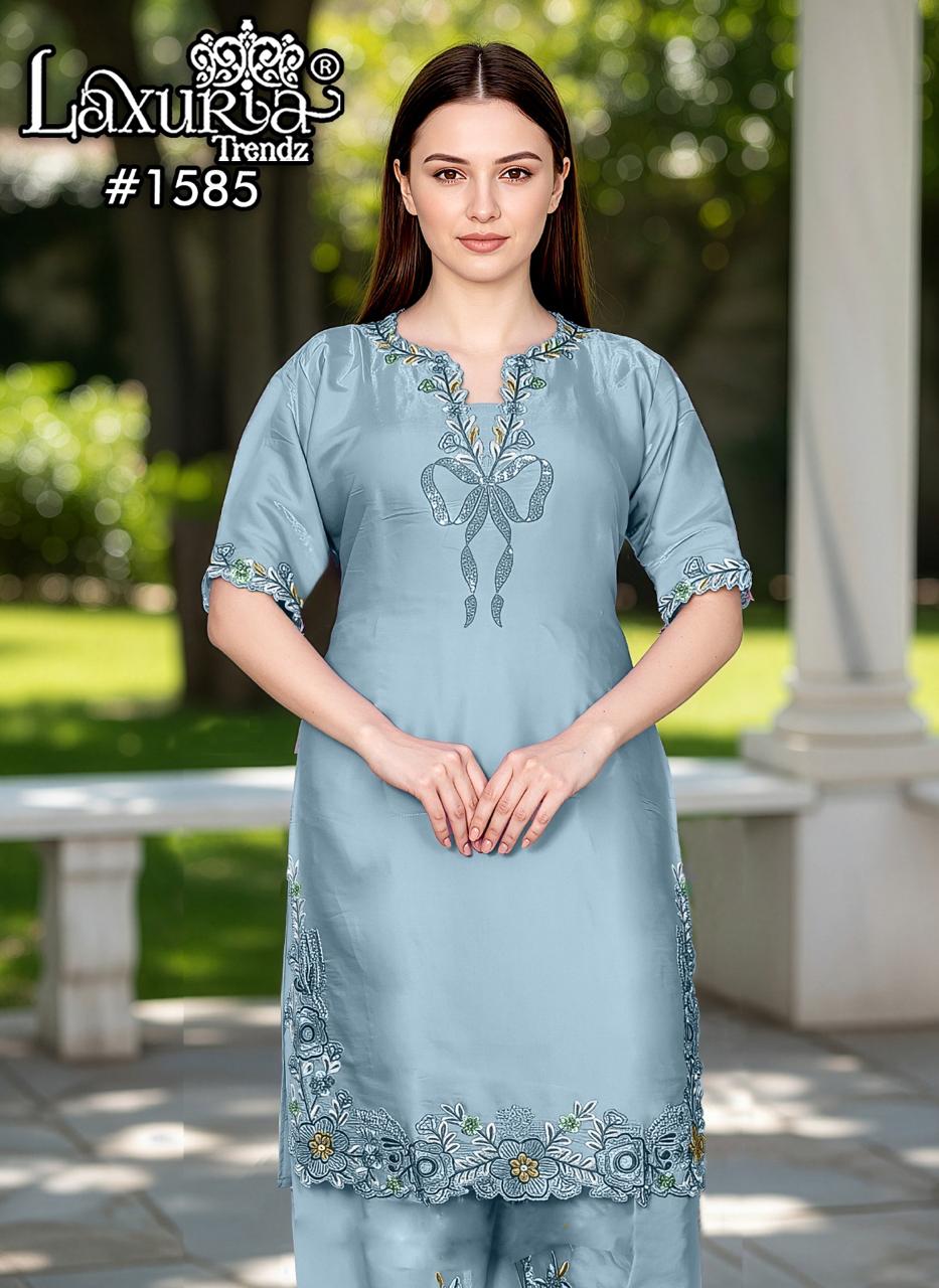 1585 Sky Laxuria Trendz Roman Pakistani Readymade Suits