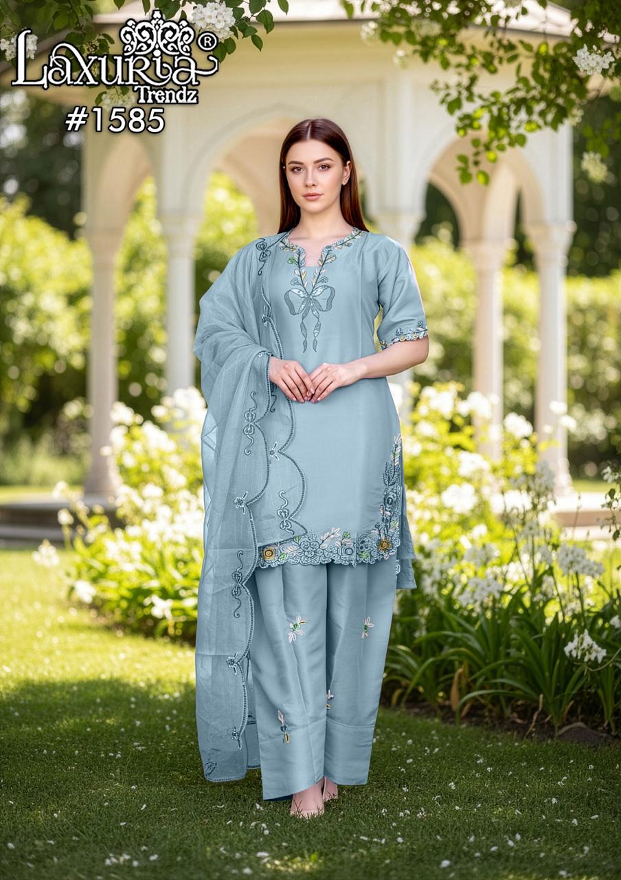 1585 Sky Laxuria Trendz Roman Pakistani Readymade Suits