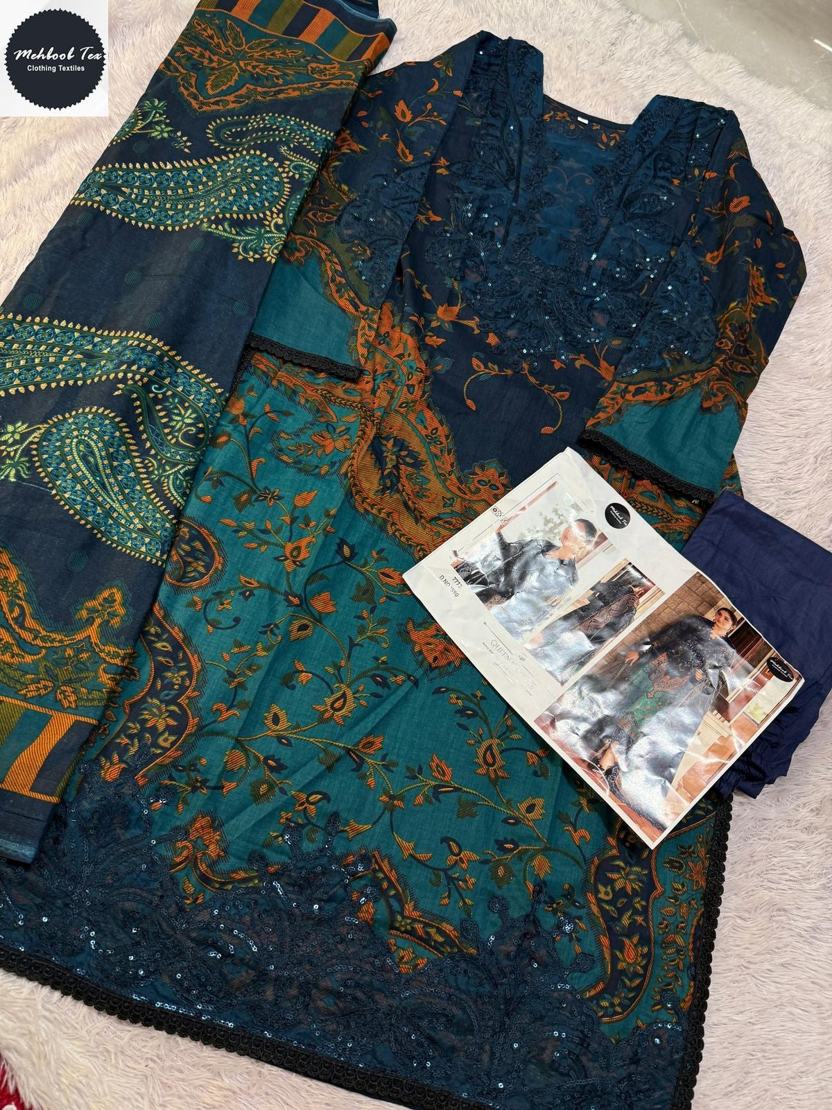 1590 Mehboob Tex Pure Cotton Pakistani Patch Suits