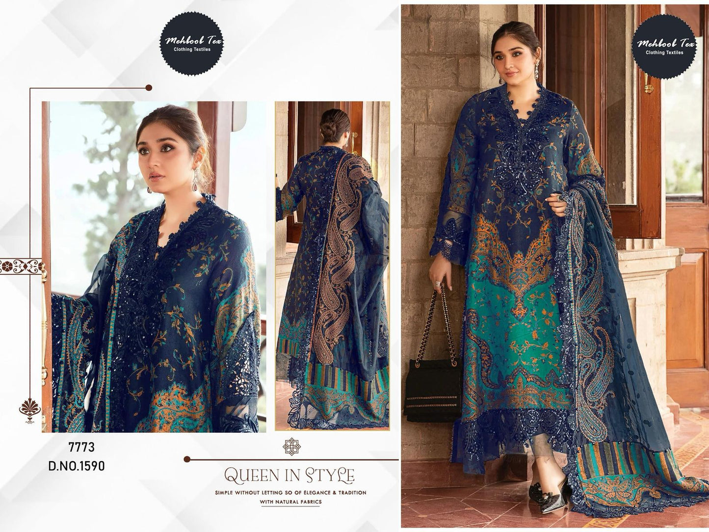 1590 Mehboob Tex Pure Cotton Pakistani Patch Suits