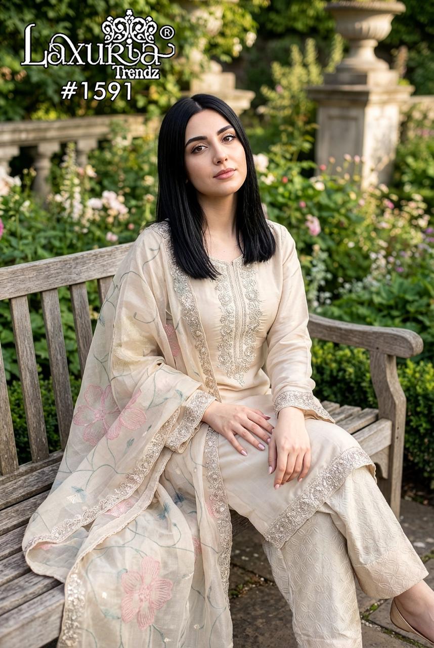 1591 Laxuria Trendz Imported Satin Pakistani Salwar Suits