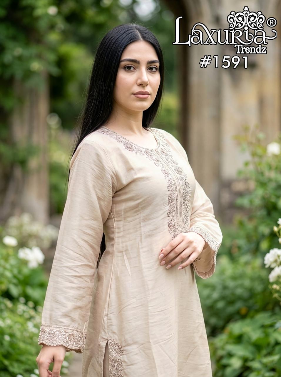 1591 Laxuria Trendz Imported Satin Pakistani Salwar Suits