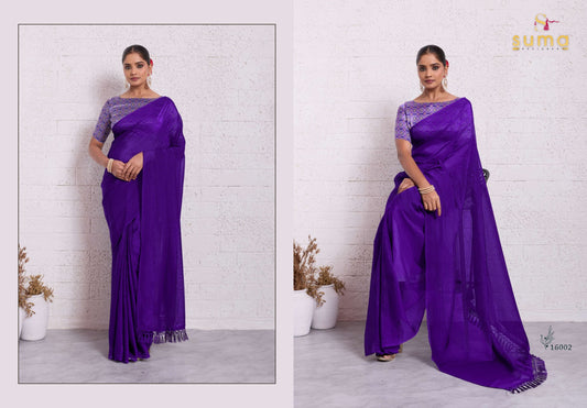 16002 Emma Suma Designer Pure Crunchy Sarees