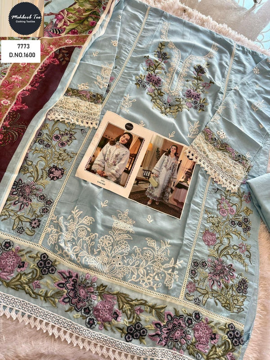 1600 Sky Mehboob Tex Cambric Cotton Pakistani Salwar Suits