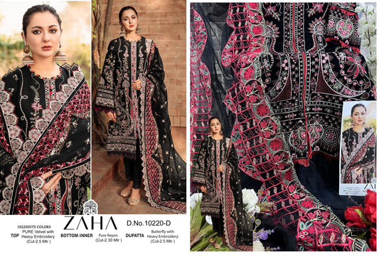 10220-D Black Zaha Pakistani Salwar Suits