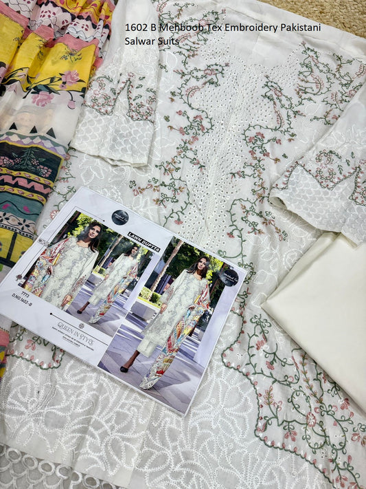 1602 B Mehboob Tex Embroidery Pakistani Salwar Suits