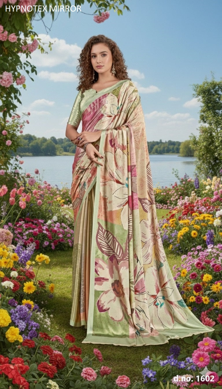 1602 Mirror Hypnotex Silk Crepe Sarees