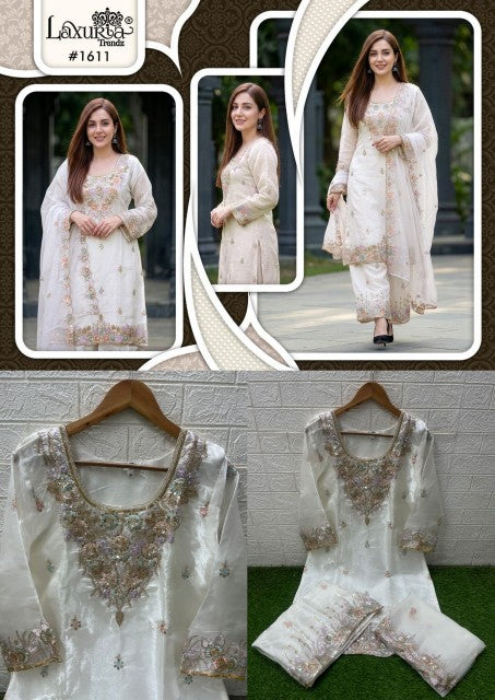 1611 Off White Laxuria Trendz Jimmy Choo Pakistani Readymade Suits