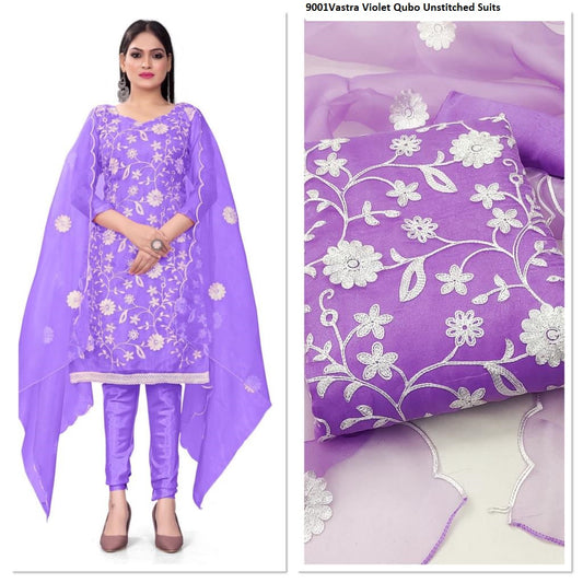9001Vastra Violet Qubo Unstitched Suits