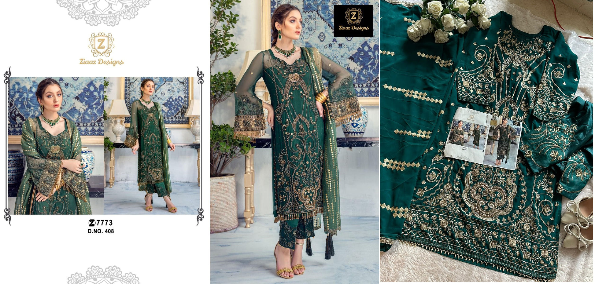 408 Ziaaz Designs Pakistani Salwar Suits