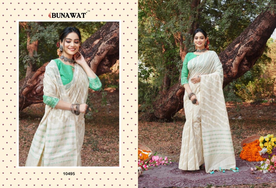 10495 Jari Bunawat Sarees