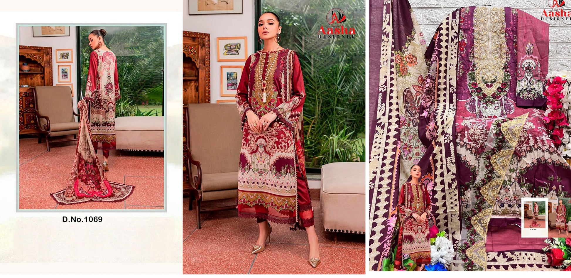 1069 Needle Wonder Vol 8 Aasha Designer Pakistani Salwar Suits