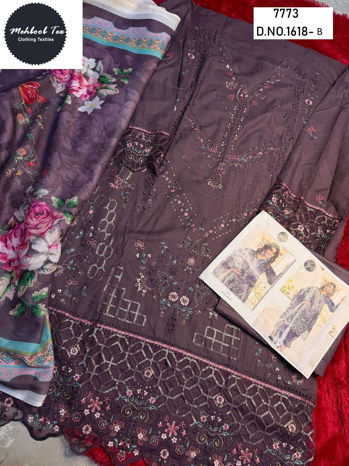 1618 B Ombre Lawn Collection 2025 Vol 7 Mehboob Tex Embroidery Pakistani Salwar Suits
